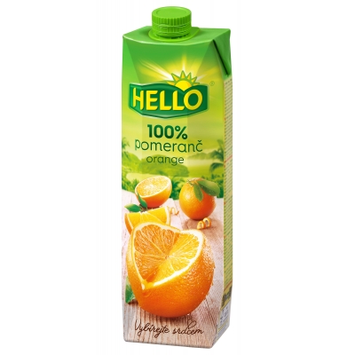 HELLO 100% pomeranč 1l