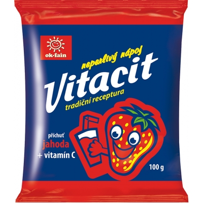 Vitacit Neperlivý nápoj jahoda + vitamín C 100 g
